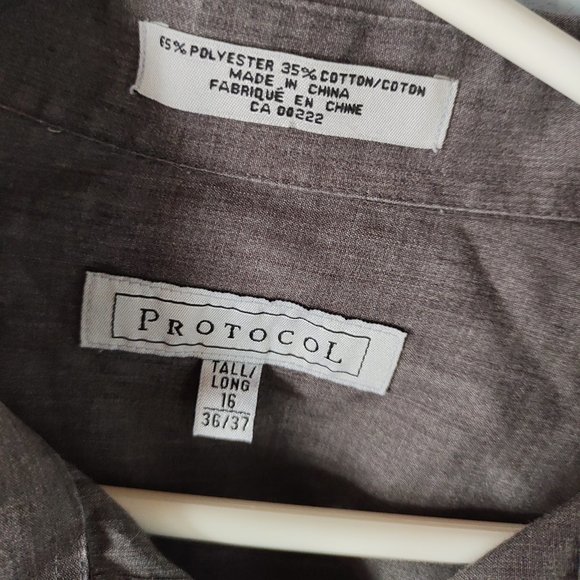 Protocol Charcoal Dress Shirt (Tall) - Picture 5 of 5